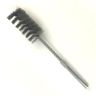 Stainless wire long steel handle round tube brush